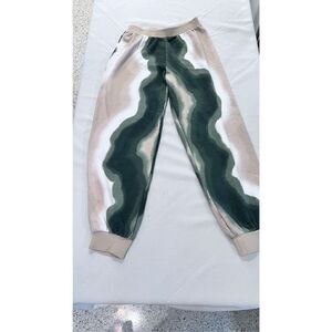 Open Edit GREEN TAN TIE DYE SWEATPANTS WOMENS SIZE XS NEW WITH TAGS